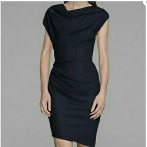 Helmet lang black dress